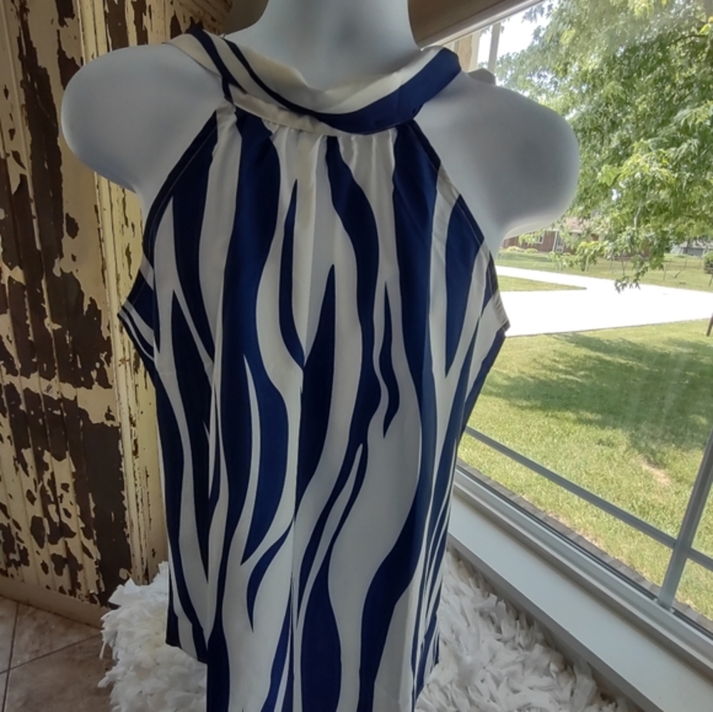 Halter top, Navy and White, Large, NWOT